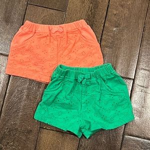 EUC eyelet shorts set
